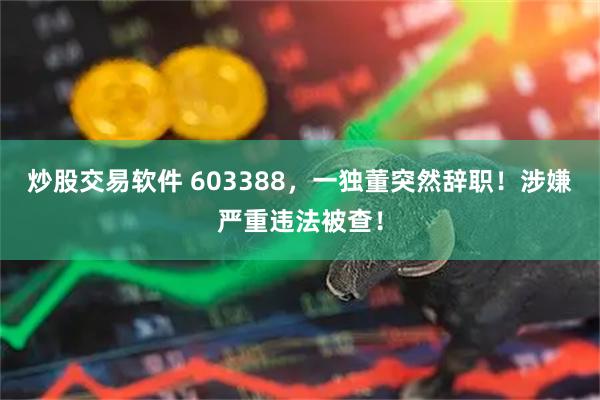 炒股交易软件 603388，一独董突然辞职！涉嫌严重违法被查！